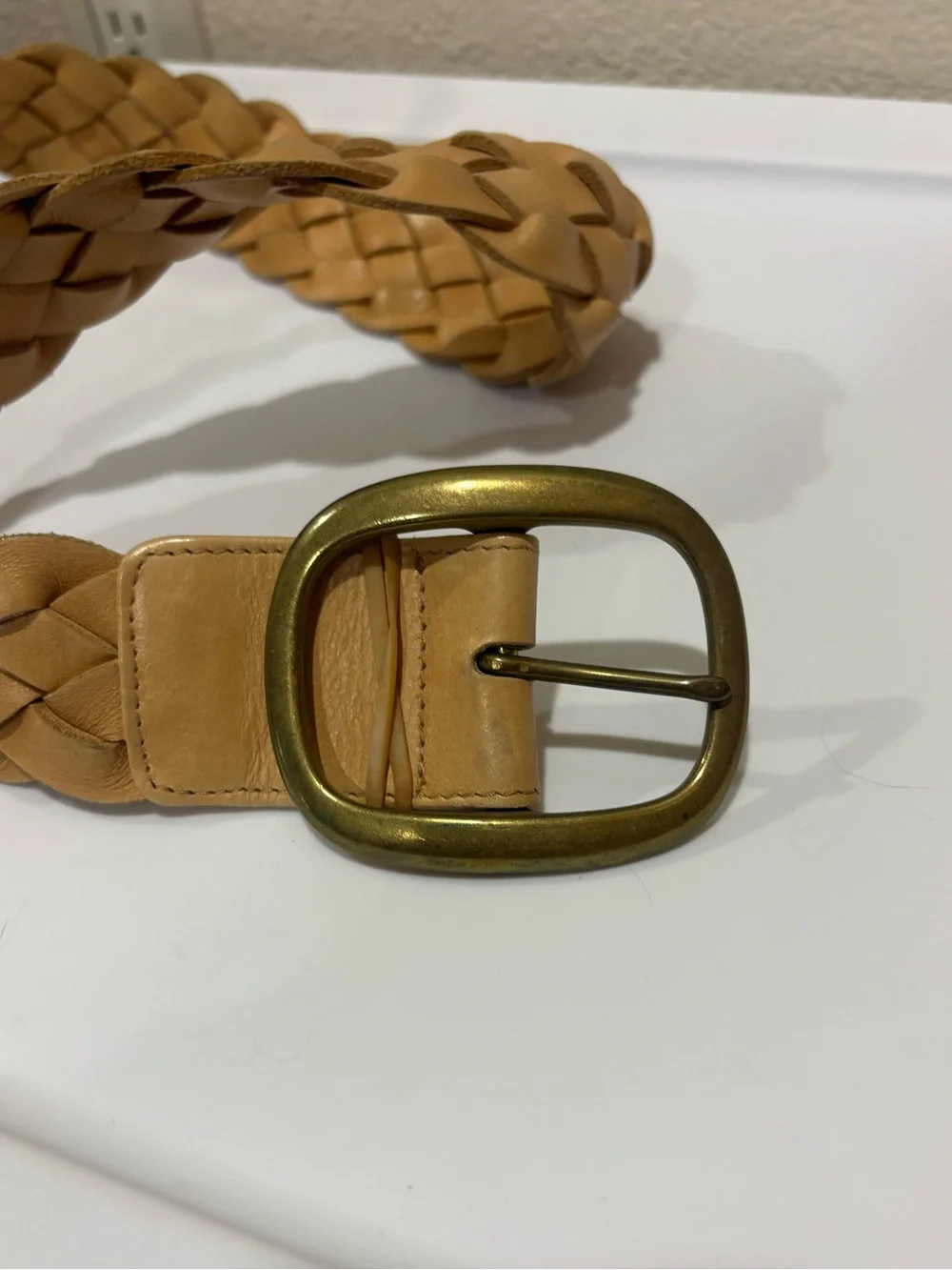 Christian K Leather Braided Belt 🌵Small